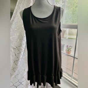 Zenana NWT New boutique super soft black ruffle tank top or cover up size large